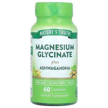 Магний глицинат плюс ашваганда, Magnesium Glycinate Plus Ashwagandha, Nature's Truth, 60 капсул NTH-12348 фото