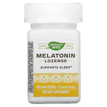 Мелатонін, Melatonin, Nature's Way, 2,5 мг, 100 веганських льодяників NWY-49111 фото