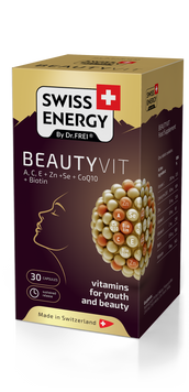 Витамины и минералы для красоты, BEAUTYVIT ACE+Zn+Se+CoQ10+Biotin, Swiss Energy, 30 капсул SWE-32426 фото
