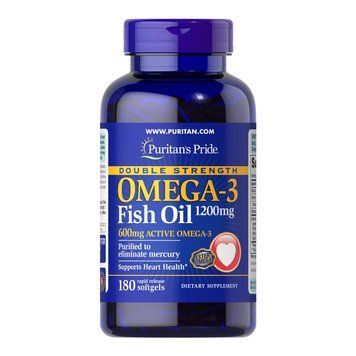 Double Strength Omega-3 Fish Oil 1200 mg/600 mg -180 Softgels (Повреждена банка) 2023-10-3500 фото