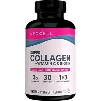 Коллаген + витамин С и биотин, Collagen, + Vitamin C & Biotin, NeoCell, супер, 90 таблеток NEL-12923 фото
