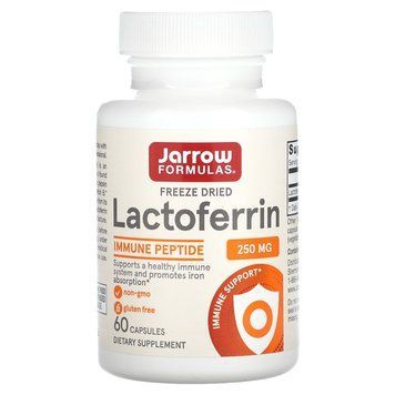 Лактоферрин, Lactoferrin, Jarrow Formulas, лиофилизированный, 250 мг, 60 капсул. JRW-21011 фото