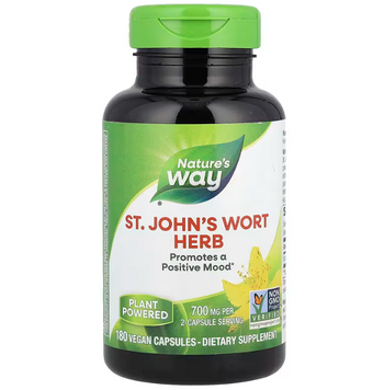 Звіробій, St. John's Wort, Nature's Way, трава, 700 мг, 180 веганських капсул (350 мг у капсулі) NWY-14041 фото