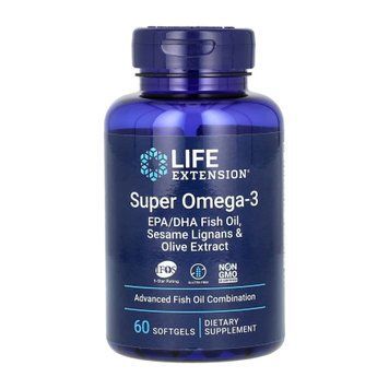 Super Omega-3 EPA/DHA Fish Oil Sesame Lignans & Olive Extract	- 60 softgels 2022-10-1939 фото