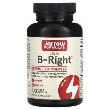 Витамины группы В комплекс, B-Right, Jarrow Formulas, 100 капсул JRW-01006 фото