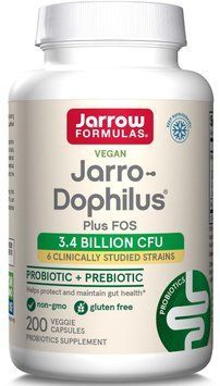 Пробиотики (дофилус), Jarro-Dophilus Plus FOS, Jarrow Formulas, с ФОС, 3.4 млрд КОЕ, 200 вегетарианских капсул JRW-03012 фото