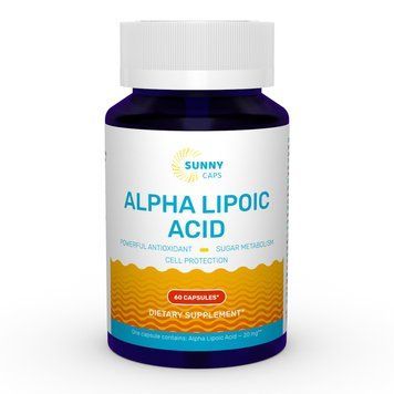 Альфа-ліпоєва кислота, Alpha-Lipoic Acid Powerfull, Sunny Caps, 60 капсул SUN-530678 фото