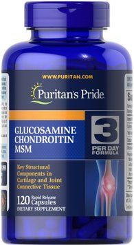 Глюкозамін хондроїтин і МСМ, Glucosamine, Chondroitin MSM, Puritan's Pride, подвійна сила, 120 капсул PTP-27812 фото