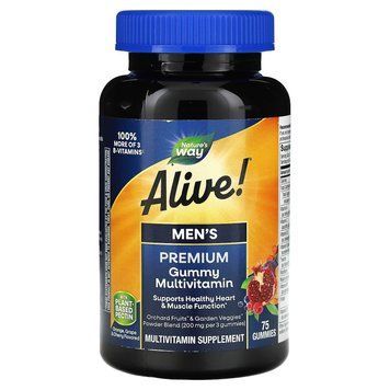 Вітаміни для чоловіків, Alive! Men's Gummy Vitamins, Nature's Way, 75 жувальних таблеток NWY-15895 фото