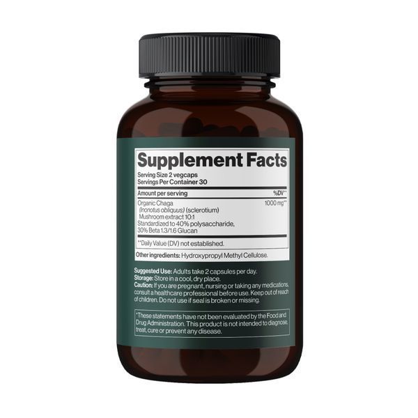 Chaga Mushroom 1000 mg - 60 vegcaps 2023-10-4388 фото