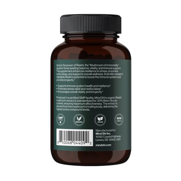 Reishi Mushroom 1000 mg - 60 vegcaps 2023-10-4389 фото