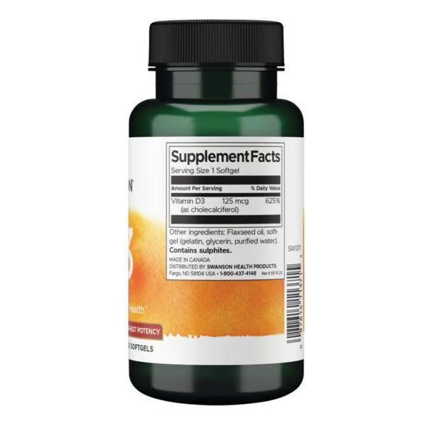 Vitamin D3 Highest Potency 5,000 IU (125 mcg) - 250 sgels 100-94-7468031-20 фото