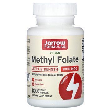 Метил фолиевая кислота, Methyl Folate, Jarrow Formulas, 1000 мкг, 100 капсул JRW-30008 фото