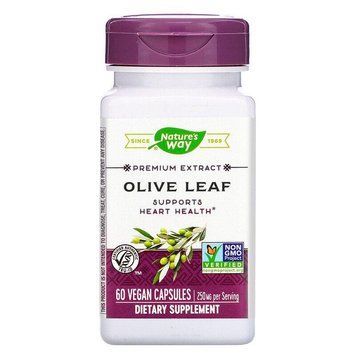 Екстракт листя оливи, Olive Leaf, Nature's Way, преміум-клас, 250 мг, 60 веганських капсул NWY-64000 фото