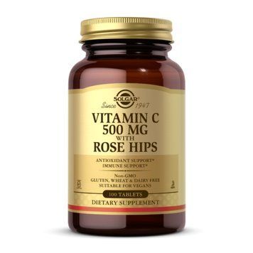 Vitamin C 500mg with Rose Hips - 100 tabs 100-39-0726512-20 фото