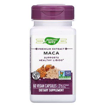 Мака, Premium Extract, Maca, Nature's Way, стандартизована, 350 мг, 60 веганських капсул NWY-64200 фото