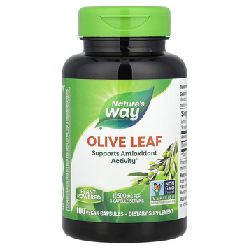 Листя оливи, Olive Leaf, Nature's Way, 1500 мг, 100 веганських капсул (500 мг у капсулі) NWY-14521 фото