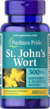 Зверобой, St. John's Wort, Puritan's Pride, стандартизированный экстракт, 300 мг, 100 капсул PTP-15070 фото