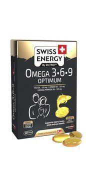 Омега-3-6-9, Omega-3-6-9 OPTIMUM blister, Swiss Energy, рыбий жир, масло семян льна, масло примулы, 30 гелевых капсул SWE-32838 фото