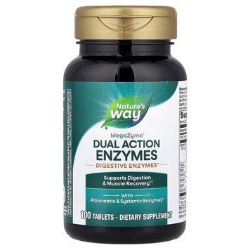 Ферменты для мышц и пищеварения, Mega-Zyme, Dual Action Enzymes, Nature's Way, двойного действия, 100 таблеток NWY-04251 фото