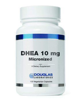 Дегідроепіандростерон, DHEA, Douglas Laboratories, мікронізований, для підтримки імунітету, мозку, кісток, метаболізму і сухої маси тіла, 10 мг, 100 капсул DOU-20051 фото