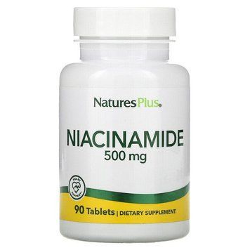 Ниацинамид, Niacinamide, Nature's Plus, 500 мг, 90 таблеток NAP-01890 фото