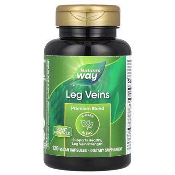 Для поддержки здоровой силы вен ног, Leg Veins, Nature's Way, премиум-смесь, 120 веганских капсул NWY-15335 фото