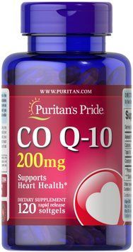 Коензим Q10, CO Q-10, Puritan's Pride, 200 мг, 120 гелевих капсул PTP-00010 фото