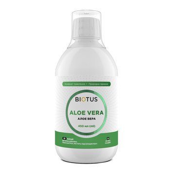 Алоэ Вера, Aloe Vera, Biotus, поддержка полезной микрофлоры, пищеварительной системы и кожи, 450 мл BIO-532207 фото