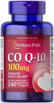 Коензим Q10, CO Q-10, Puritan's Pride, 100 мг, 240 гелевих капсул швидкого вивільнення PTP-00013 фото