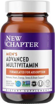 Щоденні вітаміни для чоловіків, Men's Advanced Multivitamin, New Chapter, 120 вегетаріанських таблеток NCR-00324 фото