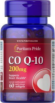 Коензим Q-10, Q-SORB &trade; Co Q-10, Puritan's Pride, 200 мг, 60 гелевих капсул швидкого вивільнення PTP-00060 фото