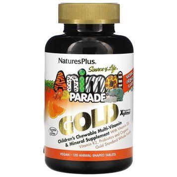 Витамины для детей, Children's Chewable Multivitamin, Nature's Plus, Animal Parade, вкус апельсина, вишни и винограда, 120 жевательных таблеток в форме животных NAP-29936 фото