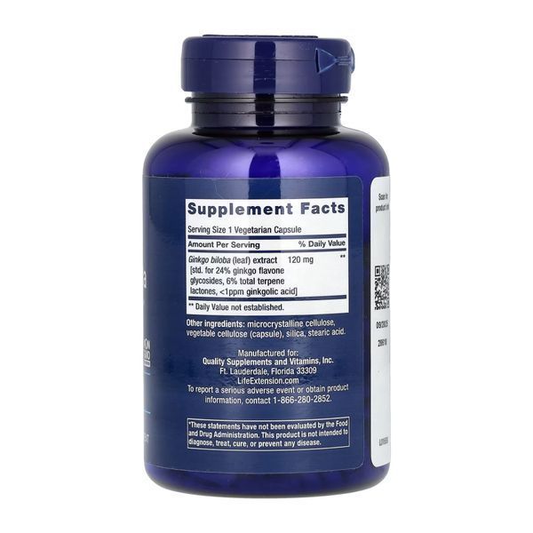 Ginkgo Biloba Certified Extract&trade;	120mg - 365 vcaps 2022-10-1899 фото