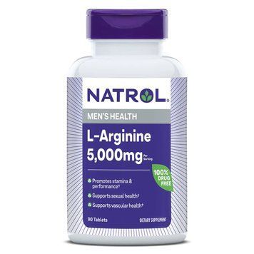 L-Arginine, підтримка сексуального здоров'я чоловіків, L-Arginine, Natrol, 5000 мг, 90 таблеток (1000 мг у таблетці) NTL-05234 фото
