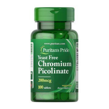 Chromium Picolinate 200 mcg Yeast Free - 100 tabs 2023-10-2476 фото