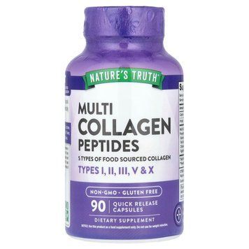 Коллагеновые пептиды, Multi Collagen Peptides, Nature's Truth, 90 капсул быстрого высвобождения NTH-11346 фото