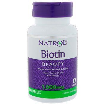 Біотин, Biotin, Natrol, швидкорозчинні 1000 мкг, 100 таблеток NTL-05239 фото