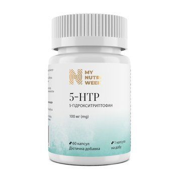 5-HTP (5-гидрокситриптофан), 5-HTP, My Nutri Week, 100 мг, 60 капсул MNW-532634 фото