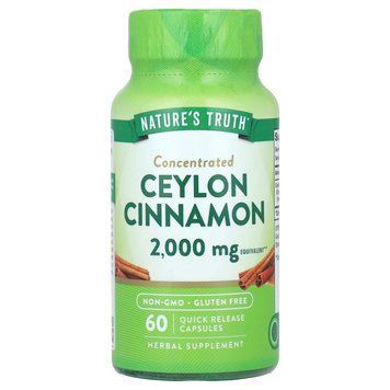 Корица цейлонская, Concentrated Ceylon Cinnamon, Nature's Truth, концентрированная, 2000 мг, 60 капсул быстрого высвобождения NTH-11550 фото