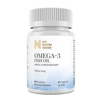 Омега-3 исландский рыбий жир, Omega-3 Fish Oil, My Nutri Week, 60 капсул MNW-532467 фото