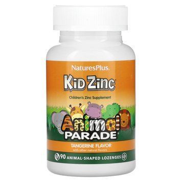 Цинк для детей, Kid Zinc, Nature's Plus, Animal Parade, вкус мандарина, 90 леденцов NAP-29964 фото