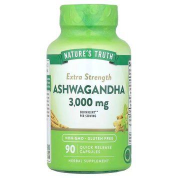 Ашваганда, усиленная, Extra Strength Ashwagandha, Nature's Truth, 3000 мг, 90 капсул быстрого высвобождения (1500 мг на капсулу) NTH-11664 фото