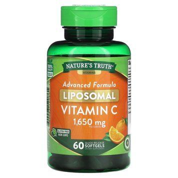 Витамин С, Liposomal Vitamin C, Nature's Truth, липосомальный, 1650 мг, 60 гелевых капсул быстрого высвобождения (550 мг в капсуле) NTH-12086 фото