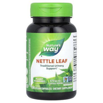 Листья крапивы, Nettle Leaf, Nature's Way, 870 мг, 100 веганских капсул (435 мг в капсуле) NWY-15150 фото