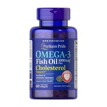Omega-3 Fish Oil Plus Cholesterol Support - 60 softgels 2023-10-2483 фото