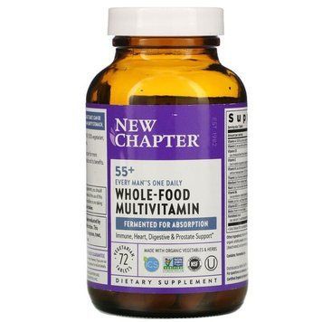 Мультивітамінний комплекс для чоловіків 55+, Every Man's One Daily 55+ Multivitamin, New Chapter, 1 на день, 72 вегетаріанські таблетки NCR-90128 фото
