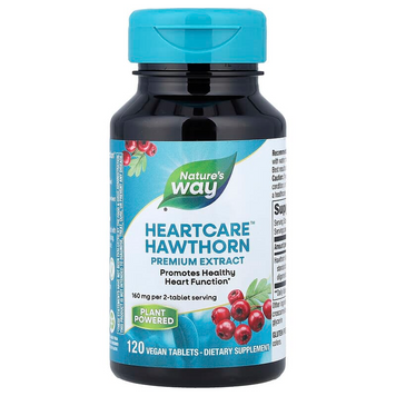 Боярышник, Hawthorn, Nature's Way, экстракт, 160 мг, 120 веганских таблеток (80 мг на таблетку) NWY-06690 фото