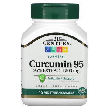 Куркумин 95, Curcumin 95, 21st Century, 500 мг, 45 вегетарианских капсул CEN-22757 фото
