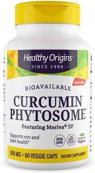 Куркумин, Curcumin Phytosome, Healthy Origins, фитосомы куркумина с участием Meriva SF, 500 мг, 60 вегетарианских капсул HOG-52442 фото